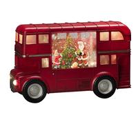 Konstsmide Christmas Decorations LED Snow Globe London Bus Santa Claus and Children/Indoor, 5 Hour Timer/Battery Operated: 3xAA 1.5V (excl.)/Christmas Lantern 5 Warm White Diodes, 4260-550, Red