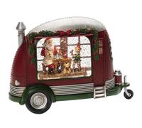 Konstsmide Christmas Decorations LED Snow Globe Santa Claus and Elfs in a Caravan/Timer/Battery Operated: 3xAA 1.5V (excl.)