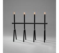Konstsmide Christmas LED candelabra black 4-bulb height 39 cm