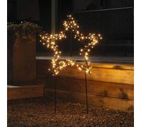Konstsmide Christmas LED metal star, black with ground spikes
