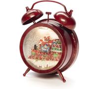 Konstsmide Christmas LED Snow Globe Lantern Alarm Clock with Train Scene, Water