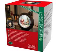 Konstsmide Christmas LED Snow Globe Lantern with Santa Scene, Water Filled/For
