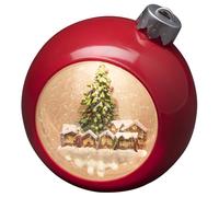 Konstsmide Christmas LED Snow Globe Lantern with Tree and Houses, Brown