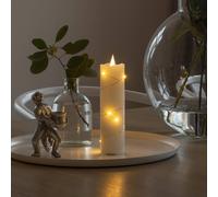 Konstsmide Christmas LED wax candle cream light colour amber 17.8 cm