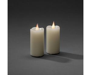 Konstsmide Christmas LED wax candle cream light colour amber Ø5cm 2-set