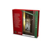 Konstsmide Christmas Lights Decoration LED/Gold Metal 3D Star Indoor Use (IP20)/Warm White Diodes/36cm H x 37cm W/Transparent Cable