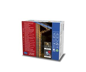 Konstsmide Christmas Lights LED Light Set/Fairy Lights 400 Diodes/Controlled via the Konstsmide Smart App/400 Amber White Diodes/24V Indoor Transformer/Black Wire/String Lights