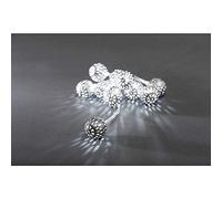 Konstsmide Christmas Lights LED Silver Maroq Battery Fairy Lights/Indoor Use (IP20)/10 White Diodes LED Lights/3 AA Batteries (Excl.)/Transparent Wire String Lights