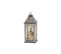 Konstsmide Christmas Lights/LED Winter Christmas Village Wooden Lantern/Indoor Use (IP20)/Battery Operation 2xAA (Excl.)/Warm White Diodes/Transparent Cable, Church