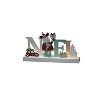 Konstsmide Christmas Lights/LED Wooden Noel Reindeer Scene/6H Timer, 4 Diodes, Battery Operated or USB, Indoor, 2 x AA 1.5V (Excluded)