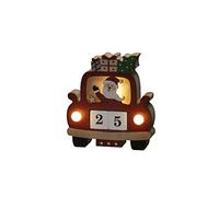 Konstsmide Christmas Lights/LED Wooden Scene Battery Operated or USB, Wood, Red