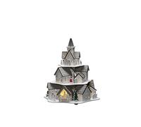 Konstsmide Christmas Lights/LED Wooden Silhouette Village Scene/6H Timer, 10 Diodes, Battery Operated or USB, Indoor, 2 x AAA 1.5V (Excluded), White