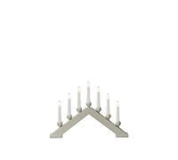 Konstsmide Christmas Lights/Modern Welcome Light/Matt Beige Lacquered Wood/Indoor Use (IP20)/230V Indoor/7 Candles with Clear Bulbs/White Cable with On Off Switch