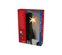 Konstsmide Christmas Lights/Outside Lights LED Decoration 3D Star/Outdoor Lighting (IP44) / Built in Dimmer/Warm White LED/Black Cable/Red