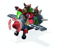 Konstsmide Christmas Lights Reindeer in Plane Christmas Ornament Decoration/Aninmated/Sound Activated Motif/Battery Operated: 3xAA (Ex hristmas Scene Warm White Diodes Blue 17 x 25cm