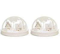 Konstsmide Christmas Lights Silhouette Motif Arch Village with Reindeers - Battery Operated: 2xAA (Excl.) - Christmas Scene Warm White Diodes (Pack of 2)