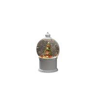 Konstsmide Christmas Snow Globe with Timer, Rotating Decorations, USB or Battery Power, Nutcracker and Toys Christmas Scene