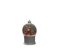 Konstsmide Snow Globe LED Lantern, Rotating Christmas Scene, White, Water Filled, 5 Hour Timer, 1 Warm Diode, Battery Operated & USB, Indoor, 3 x AA 1.5 V (Excluded)