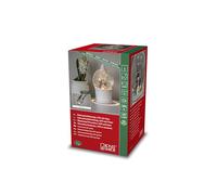 Konstsmide Snow Globe LED Lantern, Rotating Christmas Scene, White, Water Filled, 5 Hour Timer, 1 Warm Diode, Battery Operated & USB, Indoor, 3 x AA 1.5 V (Excluded)
