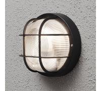 Konstsmide Elmas outdoor wall lamp, round, black