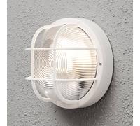 Konstsmide Elmas outdoor wall lamp, round, white