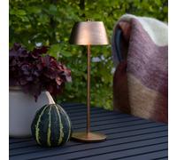 Konstsmide Eze LED rechargeable table lamp, matt copper, 32 cm, IP54, USB