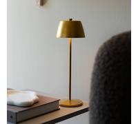 Konstsmide Eze LED rechargeable table lamp, matt gold, 32 cm, IP54, USB