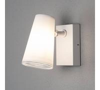 Konstsmide Outdoor Wall Light Mains Powered/Fano Modern Down Outdoor Lamp/Adjustable Head/1 x 25 W E27 Max Wall Lamp/Opal Acrylic Glass Lens/Aluminium/IP54/Outside Light White