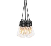 Konstsmide Garden Lights/String Lights Mains Powered 9.15m Shatterproof 10 Replaceable LED Bulbs Dimmer Start Set Connectable up to 40 Bulbs