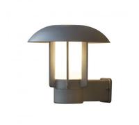 Konstsmide Hemidal Single Light Outdoor Wall Fitting In Aluminium Finish With Opal Glass Diffuser
