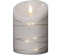 Konstsmide Large Candles/3D Living Operated Flameless Real Wax/Wire Lights/4 or 8 Hour Timer Function/14 x 10 cm/Warm LED, White Battery Candles