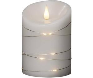 Konstsmide Large Candles/3D Living Operated Flameless Real Wax/Wire Lights/4 or 8 Hour Timer Function/14 x 10 cm/Warm LED, White Battery Candles