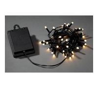 Konstsmide LED Fairy Lights with On/Off Switch and 6 Hour Timer, with 8 Functions and Memory Function, Frosted, 40 Warm White Diodes, Battery Operated, Outdoor (IP44), Black Cable - 3724-130