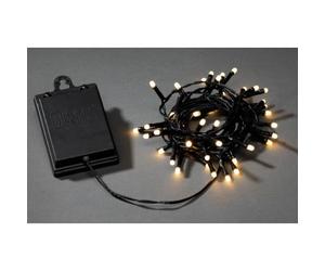 Konstsmide LED Fairy Lights with On/Off Switch and 6 Hour Timer, with 8 Functions and Memory Function, Frosted, 40 Warm White Diodes, Battery Operated, Outdoor (IP44), Black Cable - 3724-130