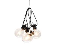 Konstsmide LED Garden Lights Outdoor/Party Lights Chain Clear/Dimmable (IP44)/10 Edison Style Clear Bulbs/Replaceable Amber White Diodes/Connectable Black Cable