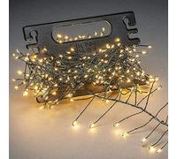 Konstsmide LED Naked Wire Cluster Lights Christmas Lights/Pin Wire Light Chain/Outdoor Christmas Lights and Indoor Use (IP44)/Cable Reel Included/200 Amber White Diodes/Green Wire String Lights