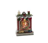 Konstsmide LED Snow Globe Fireplace and Santa Claus Scene/Water Filled/Christmas Decorations Indoor Battery Lights/Timer/Battery Operated: 3xAA 1.5V (excl.) or USB (Inc)