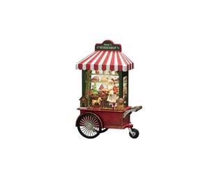 Konstsmide LED Snow Globe Lantern Christmas Santa Claus in his Workshop/Indoor, 5 Hour Timer/Battery Operated,Red, 3xAA 1.5V