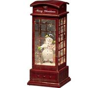 Konstsmide LED Snow Globe Lantern "Snowman in Telephone Box", Water Filled Lantern/Water Spinner/Indoor/5 Hour Timer/Battery : 3xC 1.5V (ex hristmas Lantern 1 Warm White Diode