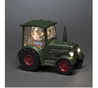 Konstsmide LED Water Filled Lantern - Father Christmas’ Green Tractor