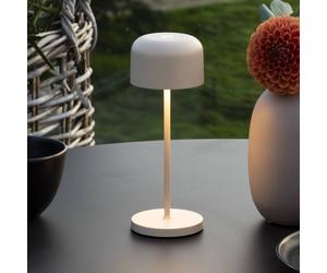 Konstsmide Lille LED rechargeable table lamp, height 20 cm, sand-coloured, IP54, USB