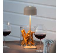 Konstsmide Lille LED rechargeable table lamp, height 36 cm, sand-coloured, IP54, USB