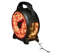 Konstsmide Micro LED Cable Reel Christmas Outdoor Fairy Lights Plug in/Outdoor or Indoor (IP44) / 200 Amber White Diodes/Black Cable String Lights