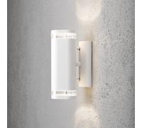 Konstsmide Modena outdoor wall light with slit, 2-bulb, white