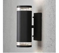 Konstsmide Modena Glass Outdoor Up & Down Wall Light - Black