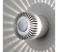 Konstsmide Monza LED outdoor wall light round silver 9 cm