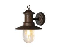 Konstsmide Outdoor Lights Napoli Down Outdoor Wall Light Ships Light/1 x 60 W E27 Max Wall Lamp/Clear Glass Globe / IP44 / Outside Light Rust Finish Steel
