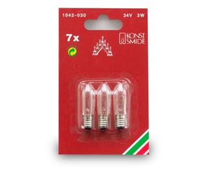 Konstsmide Official Spares Welcome Light Bulbs, 34 V, 3 W - Pack of 3