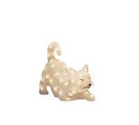 Konstsmide Outdoor Christmas Decorations/Outside Lights LED Acrylic Decoration Cat/Outdoor Lighting (IP44) / 48 Warm White LEDs/Transparent Cable