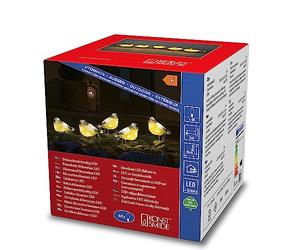 Konstsmide Outdoor Christmas Decorations/Outside Lights LED Acrylic Decoration Five Baby Birds/Outdoor Lighting (IP44) / 40 Warm White LEDs/Transparent Cable